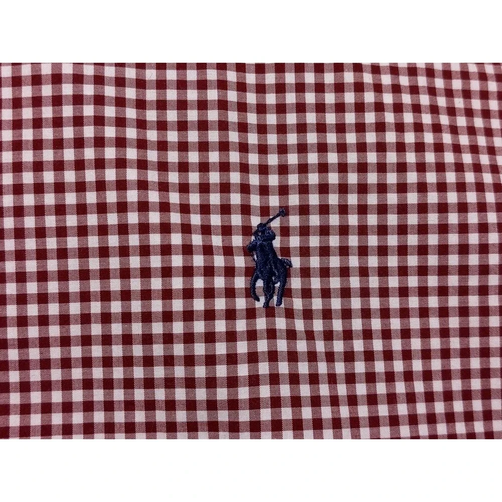 POLO RALPH LAUREN Long Sleeve‎ Button Shirt 100% Cotton Stretch Red Checks 4XLT
